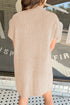 Patch Pocket Ribbed Knit Short Sleeve Sweater Dress